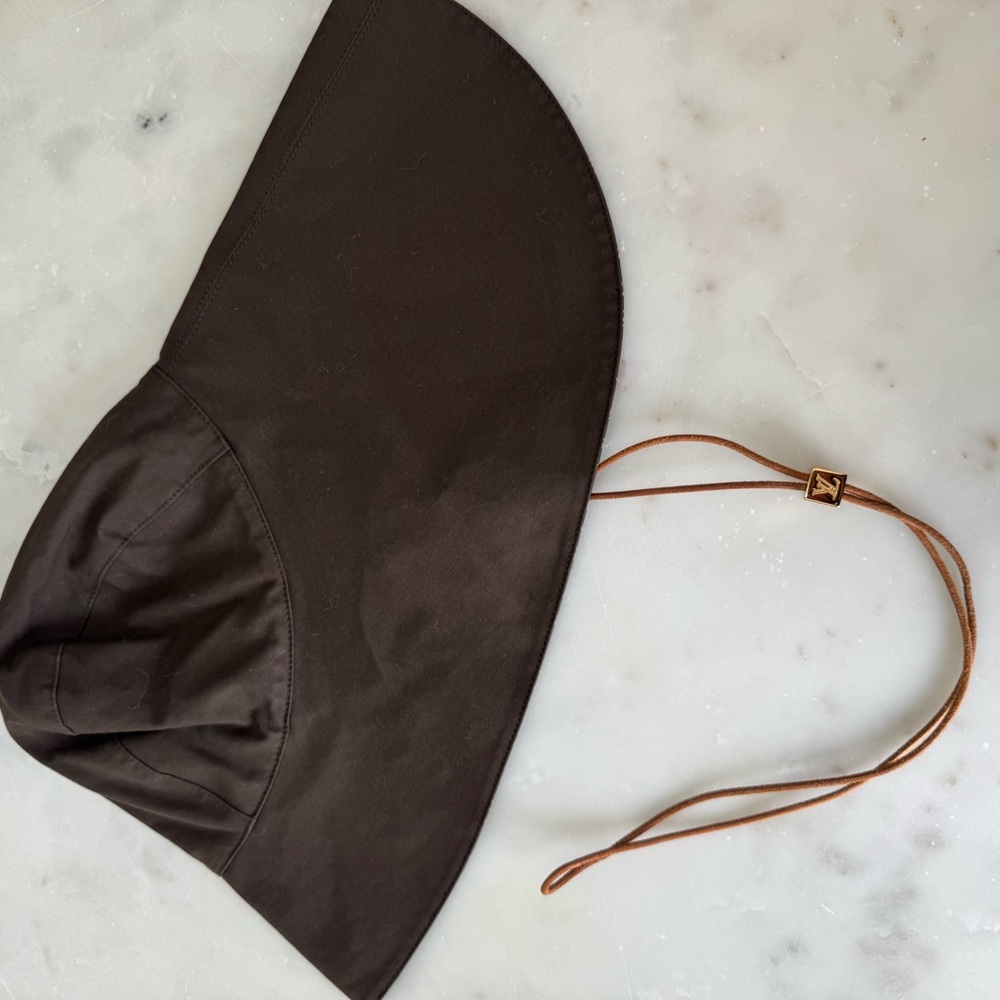 Louis Vuitton Dark Brown Sun Hat with Gold Accent Monogram - Picture 5 of 7